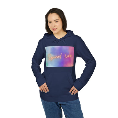 Fleece Hoodie - Spread Love Design, Cosy and Colourful Streetwear