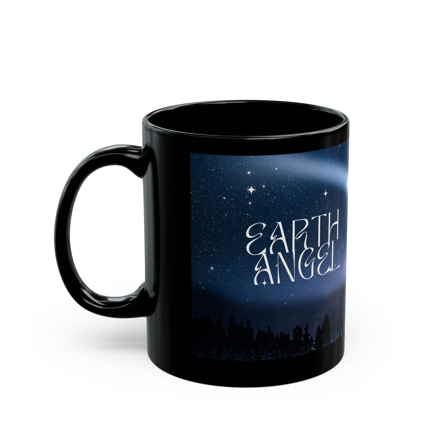 Mug - Earth Angel Black Mug - Celestial Mugs, Inspirational Gifts