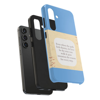 Inspirational Tough Phone Case - Motivational Quote on Vibrant Blue Background