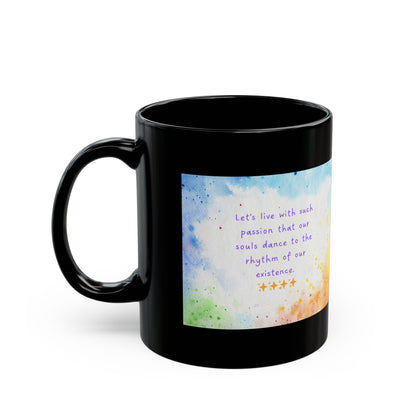 Inspirational Mug - Colourful Lets Live With Such Passion Design