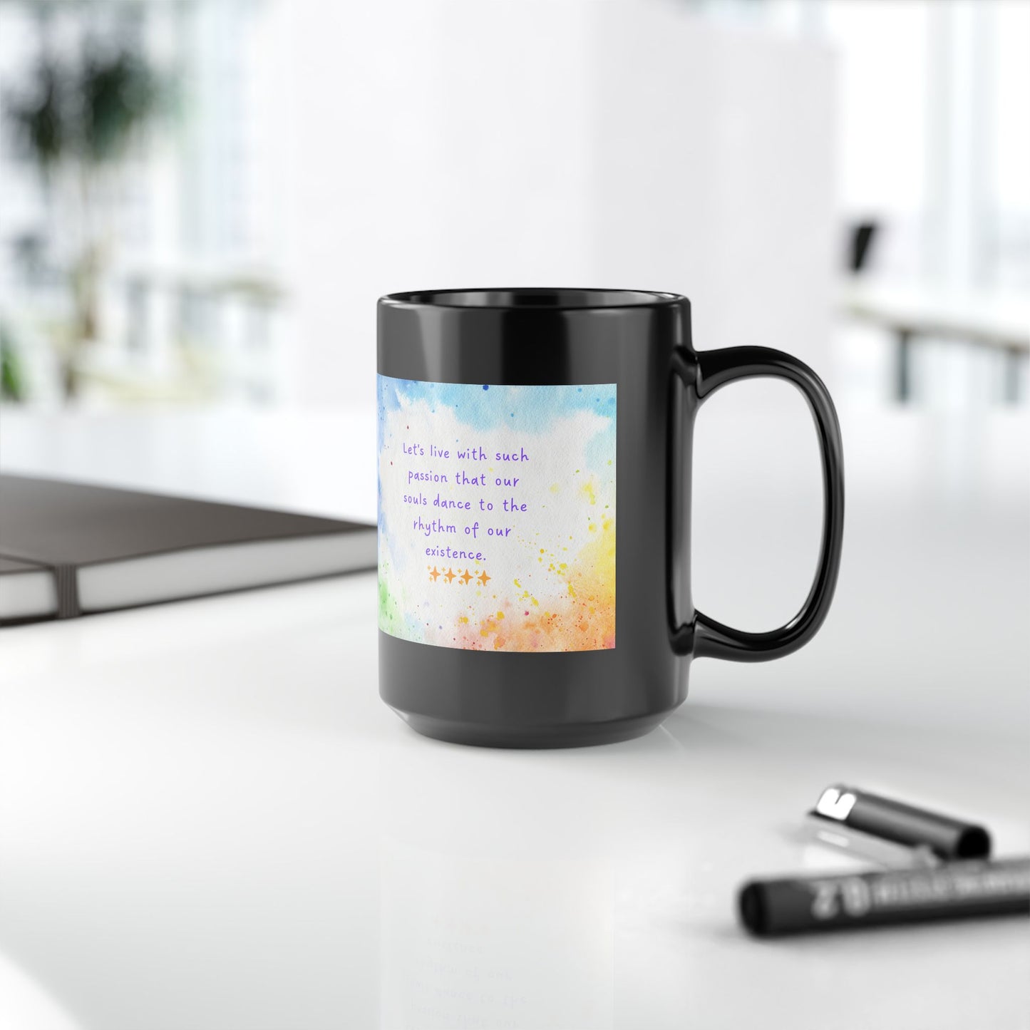 Inspirational Mug - Colourful Lets Live With Such Passion Design