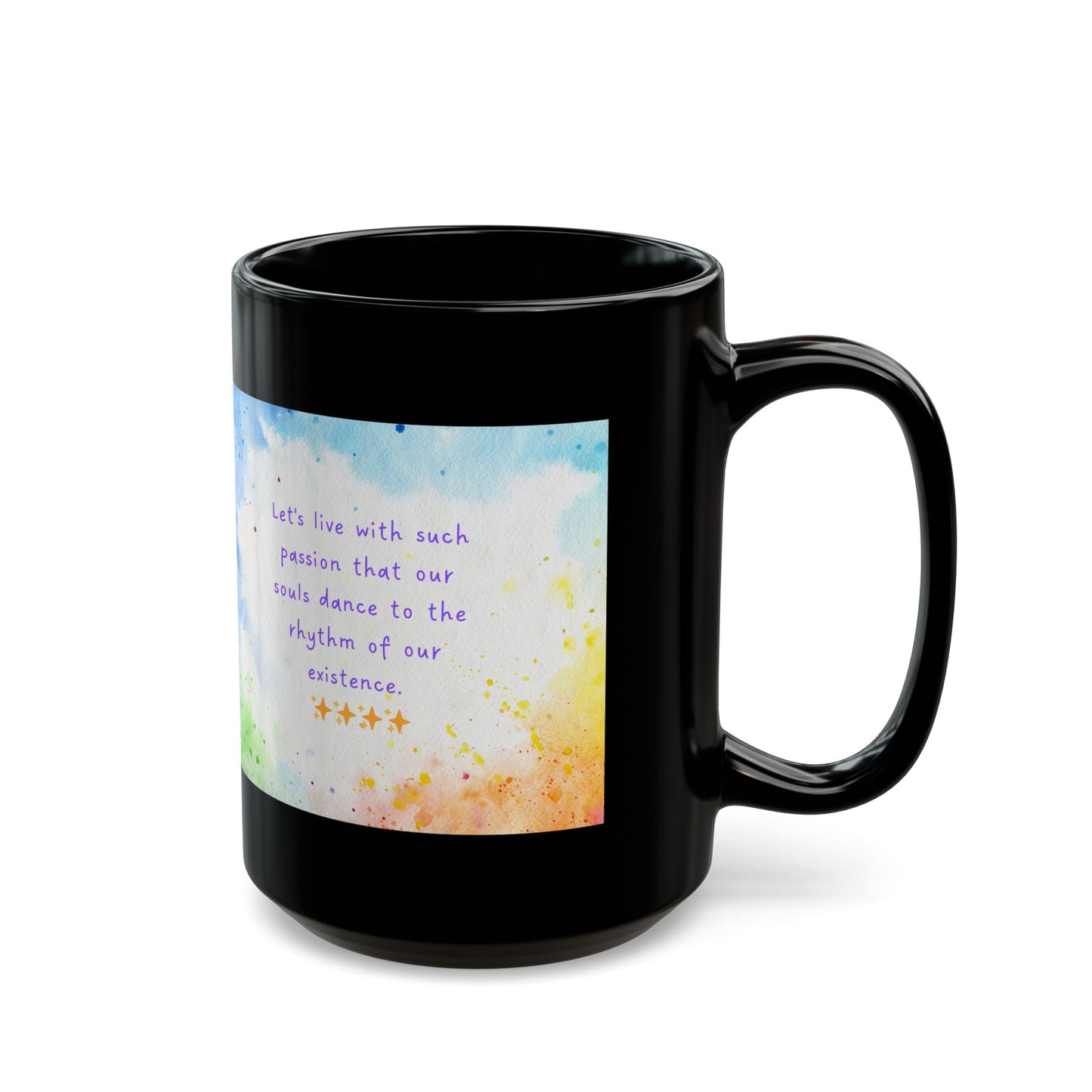 Inspirational Mug - Colourful Lets Live With Such Passion Design