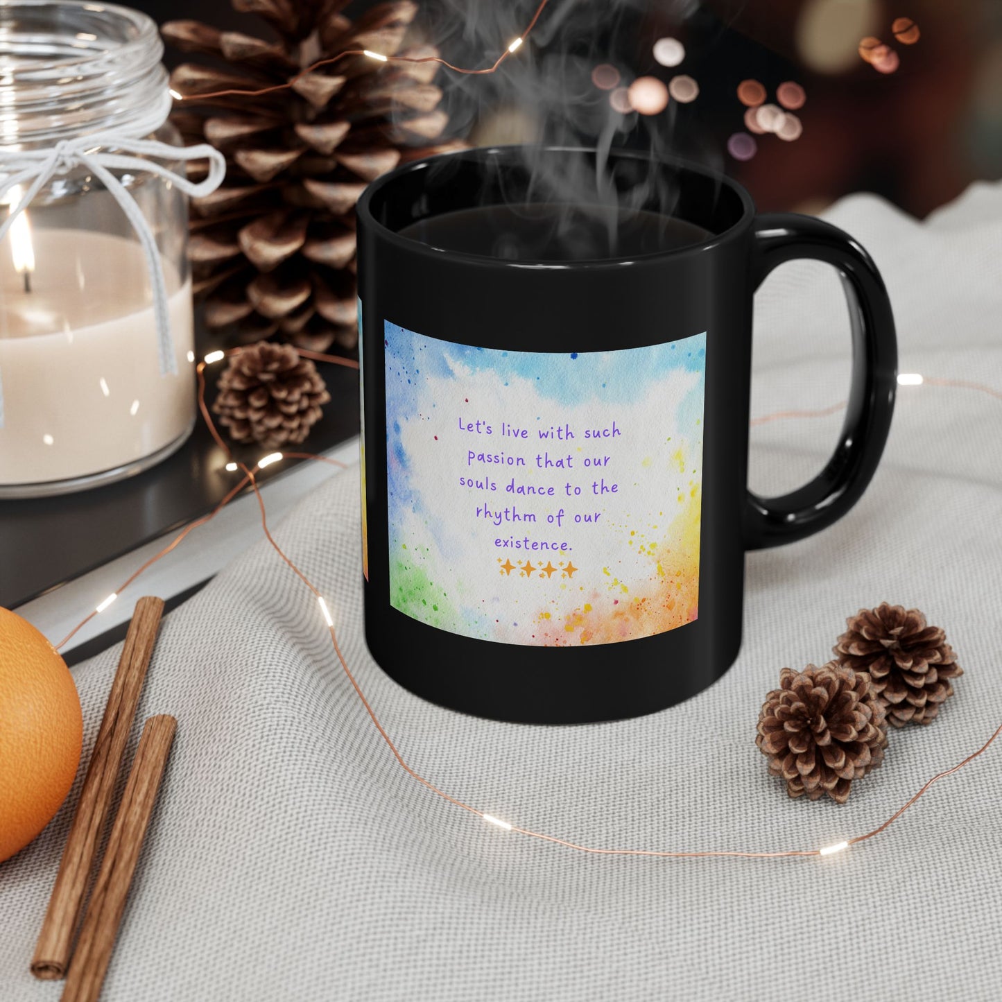 Inspirational Mug - Colourful Lets Live With Such Passion Design