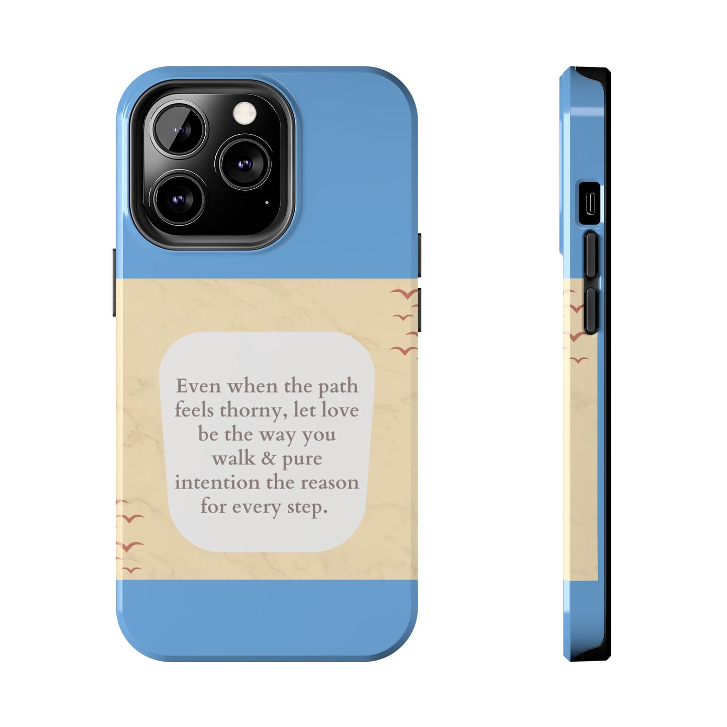 Inspirational Tough Phone Case - Motivational Quote on Vibrant Blue Background