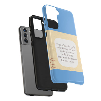 Inspirational Tough Phone Case - Motivational Quote on Vibrant Blue Background