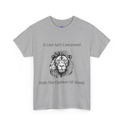 T-shirt Heavy Cotton Tee Unisex 'A Lion Isn't Concerned With The Opinion Of Sheep' design