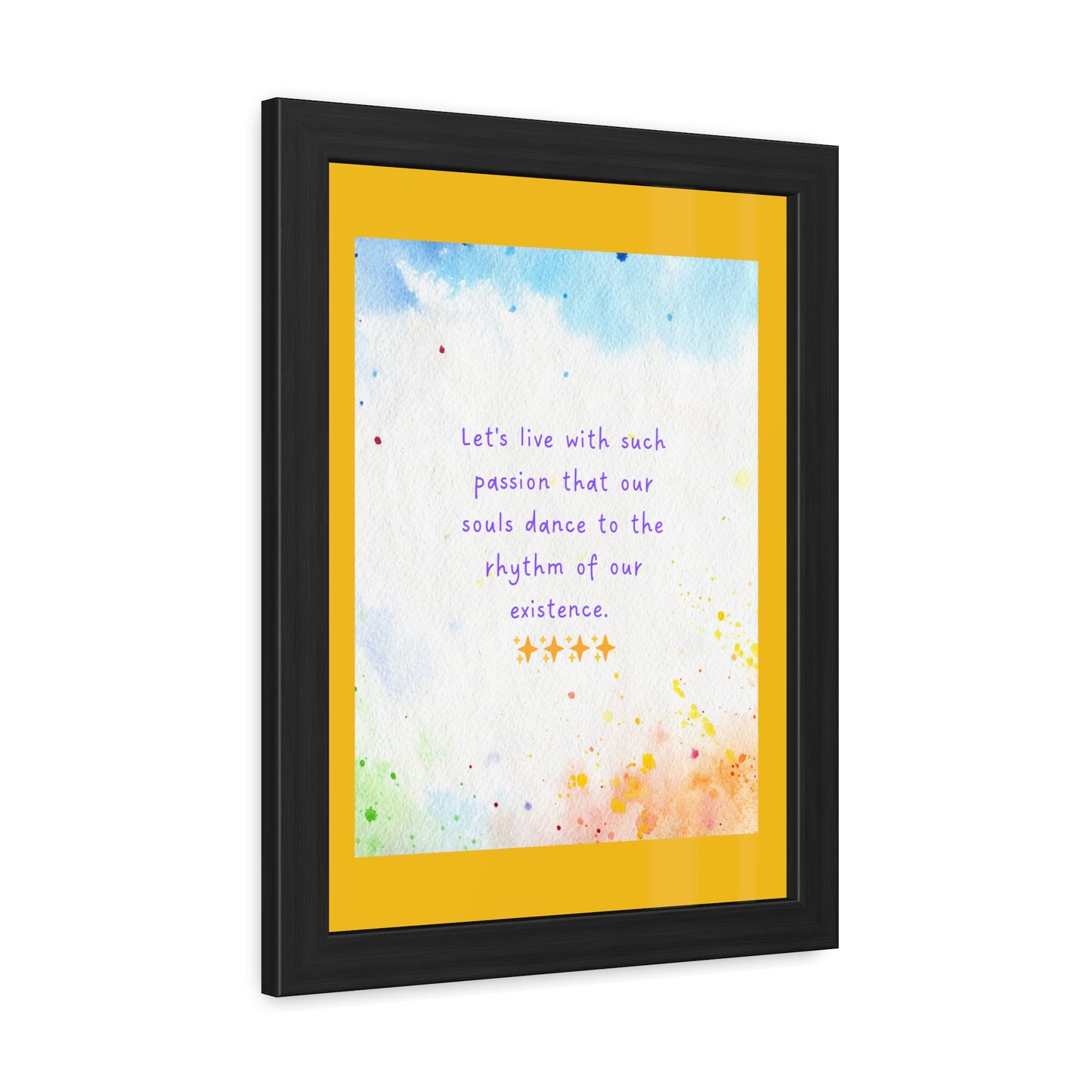 Inspirational Colourful Framed Print - Lets Live With Passion Design