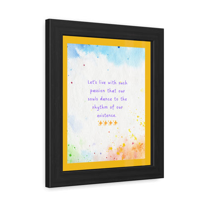 Inspirational Colourful Framed Print - Lets Live With Passion Design
