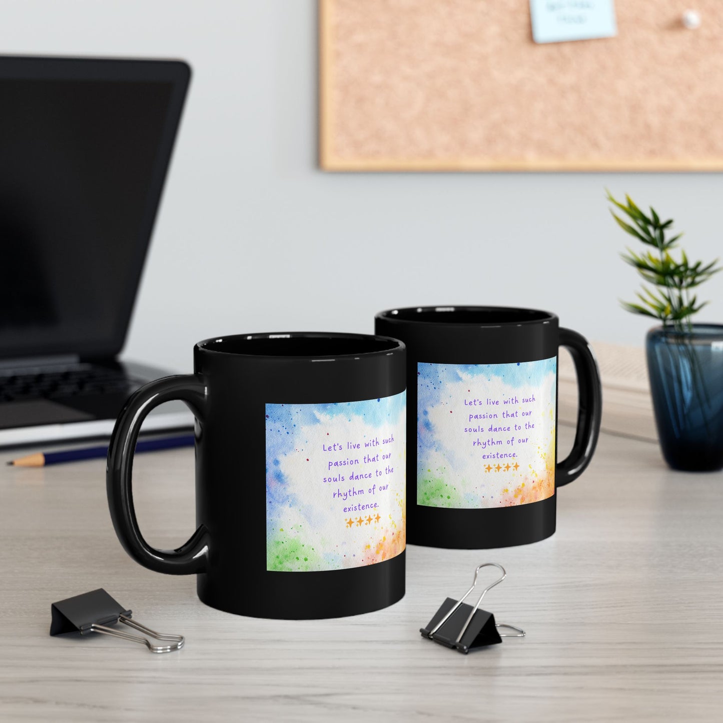 Inspirational Mug - Colourful Lets Live With Such Passion Design