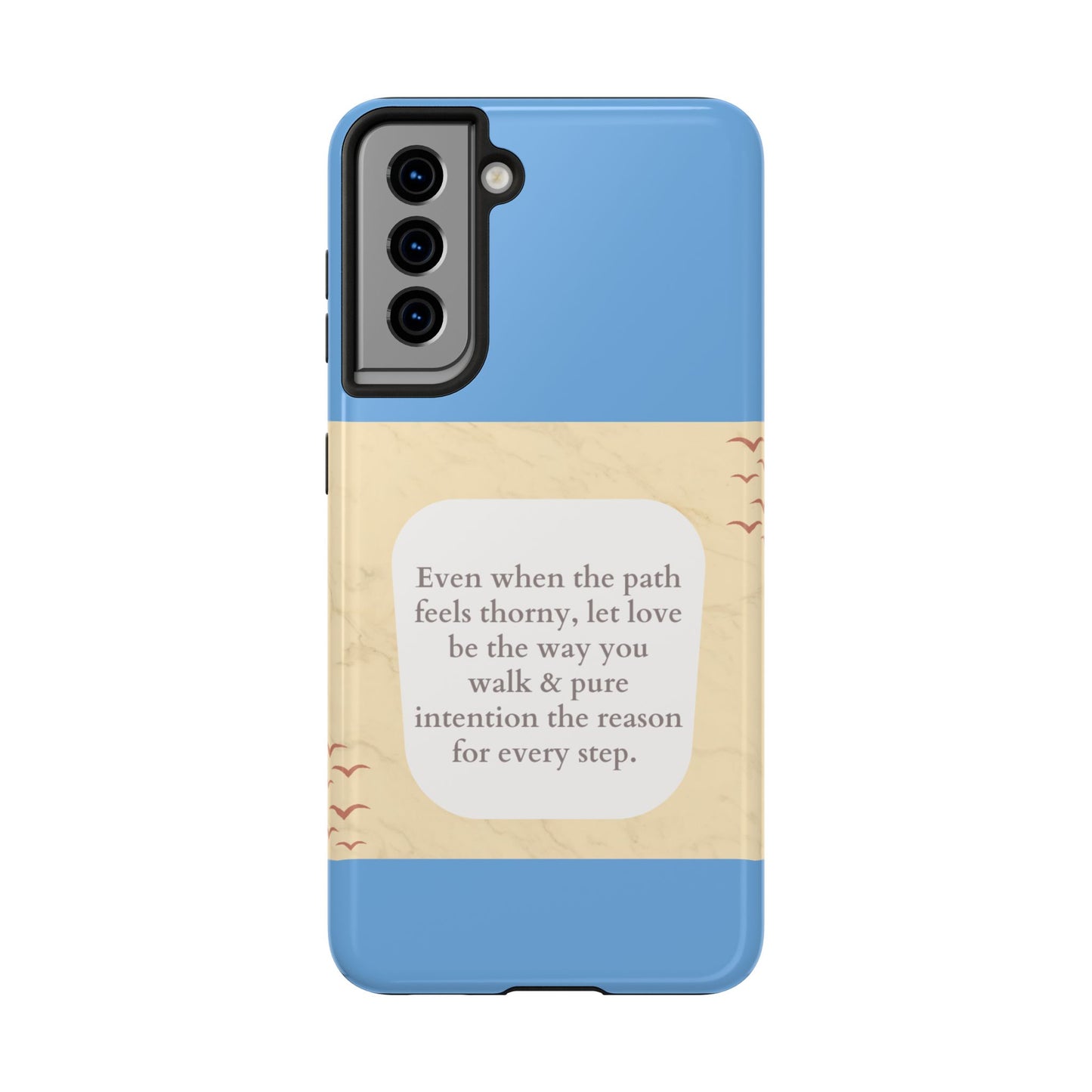 Inspirational Tough Phone Case - Motivational Quote on Vibrant Blue Background