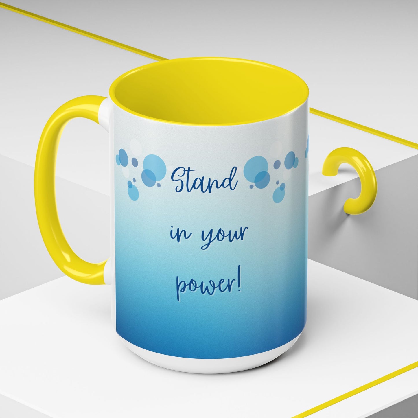 Coffee Mug - Two tone Stand in Your Power Design, 11/15oz
