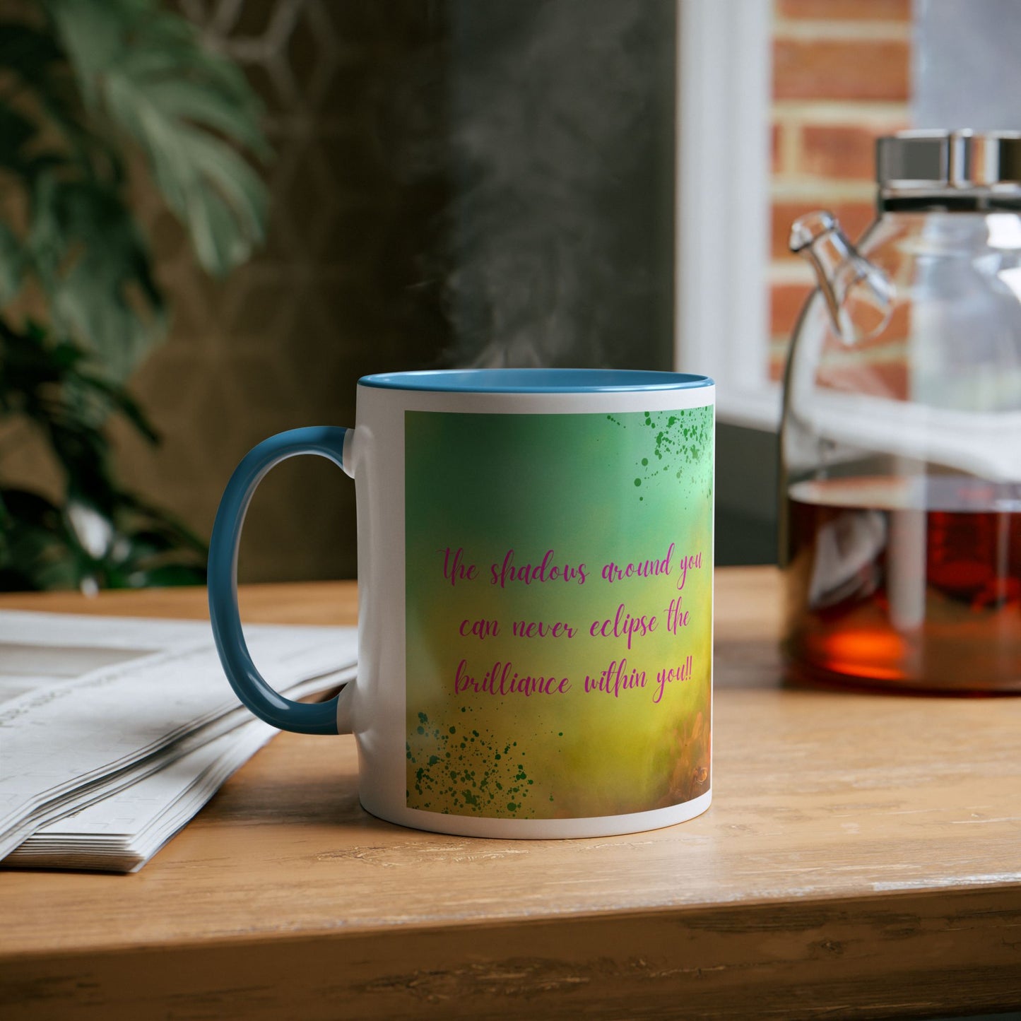 Two tone mug - Shadows around you can never eclipse the brilliance within design